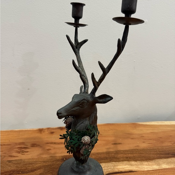 Vintage Dept 56 Metal Deer Candle Holder — Rustic Cabin / Holiday Décor - Picture 6 of 9